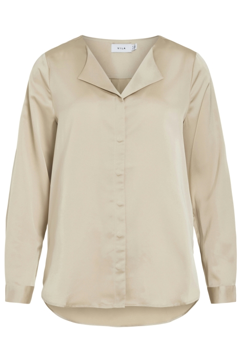 Vila beige dames blouse | Vooraanzicht