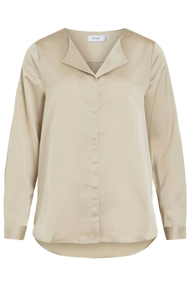 Vila beige dames blouse | Vooraanzicht