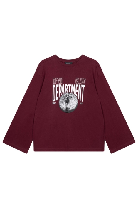 Refined Department bordeaux dames t-shirt | Vooraanzicht