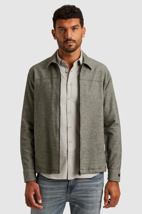 Cast Iron grijze heren overhemd | Model vooraanzicht