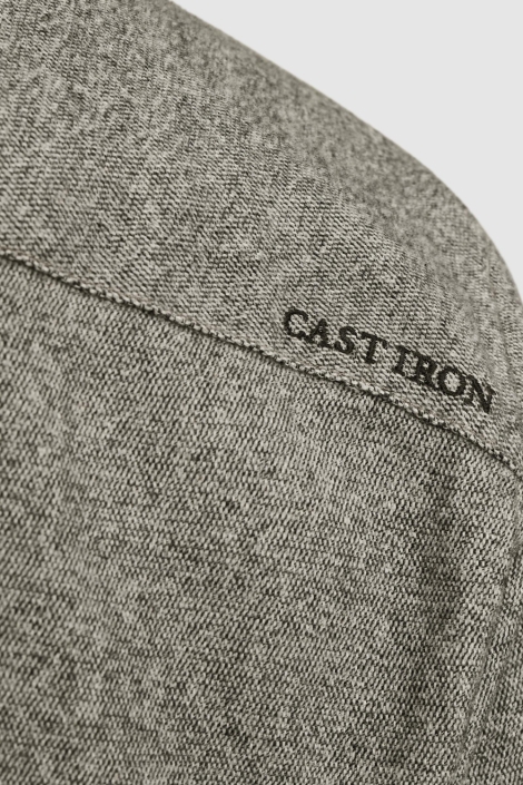 Cast Iron grijze heren overhemd | Kleurstaal