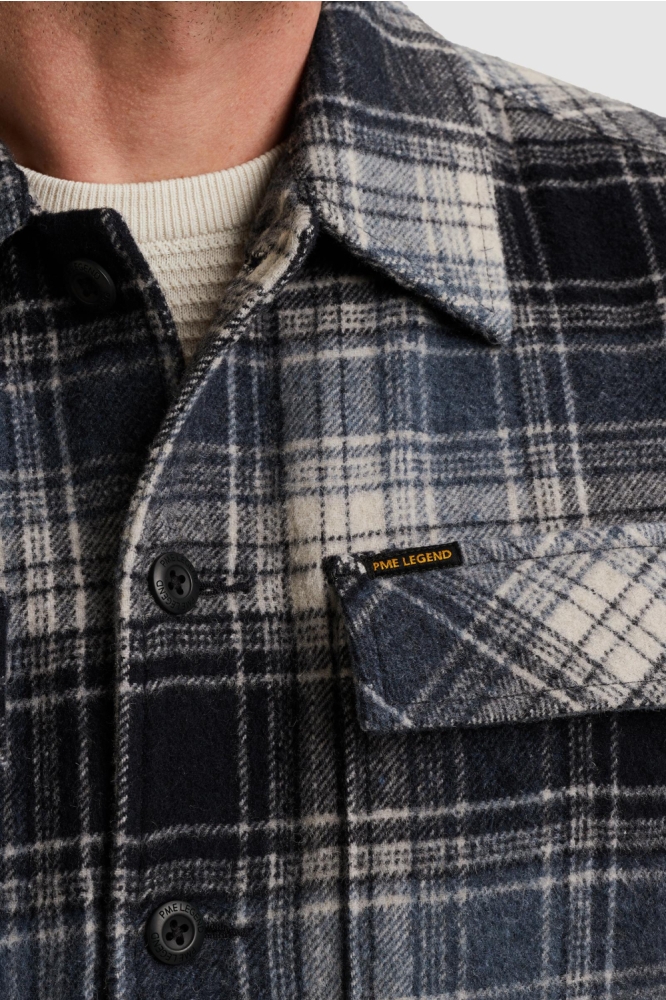 PME legend blauwe heren overhemd | Close up