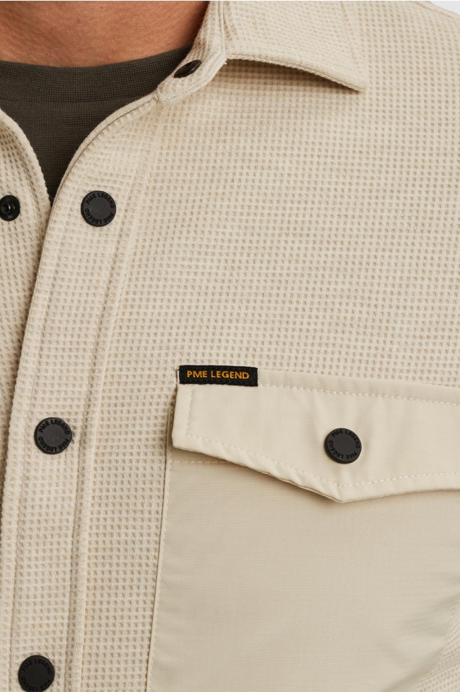 PME legend beige heren overhemd | Close up
