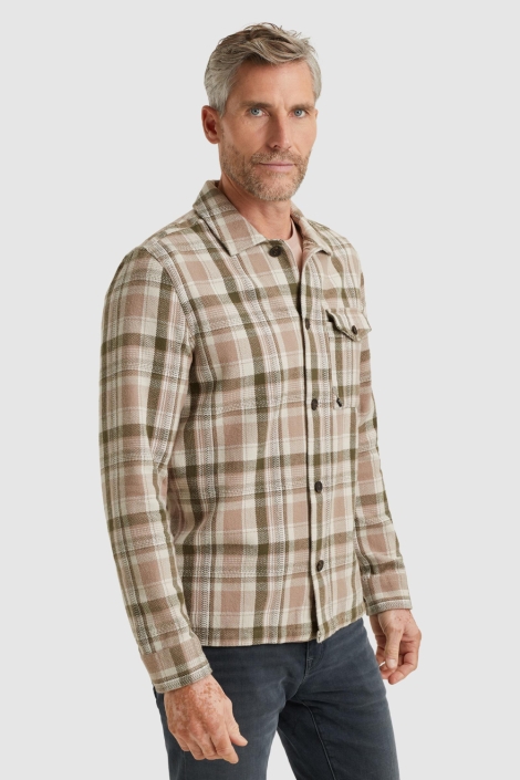 Vanguard beige heren overhemd | Model zijaanzicht