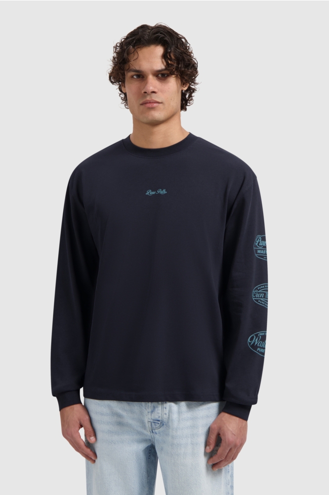 Pure Path blauwe heren t-shirt | Model vooraanzicht