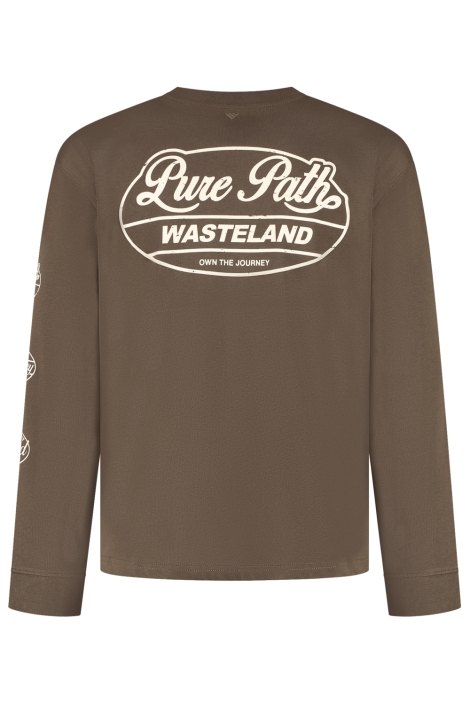 Pure Path bruine heren t-shirt | Achteraanzicht