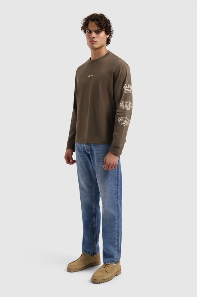 Pure Path bruine heren t-shirt | Model