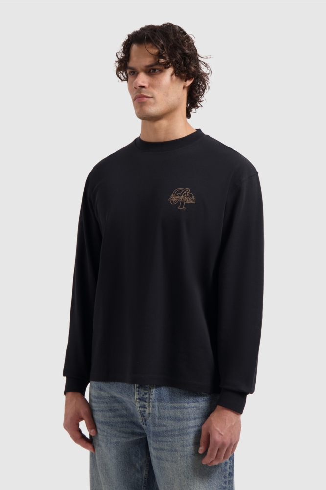 Pure Path zwarte heren t-shirt | Model vooraanzicht