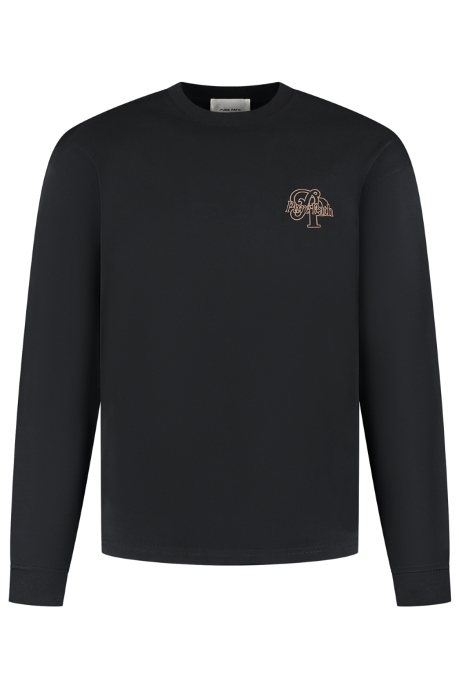 Pure Path zwarte heren t-shirt | Vooraanzicht