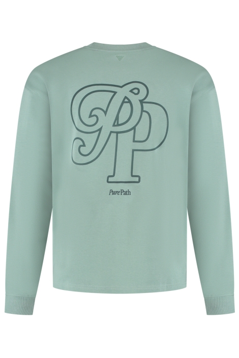 Pure Path groene heren t-shirt | Achteraanzicht