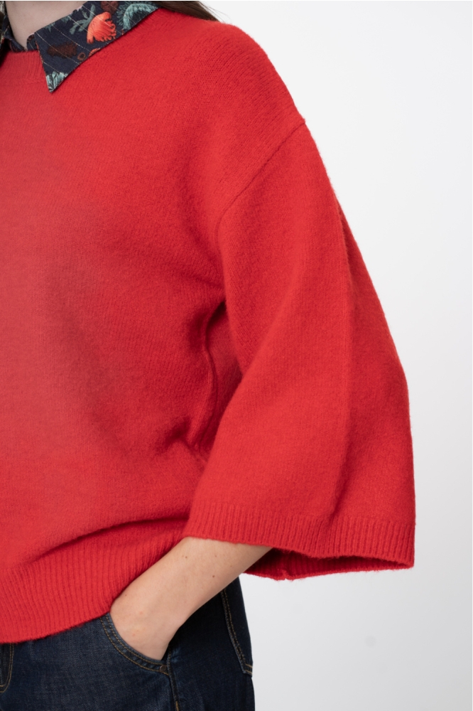 Geisha rode dames trui | Kleurstaal