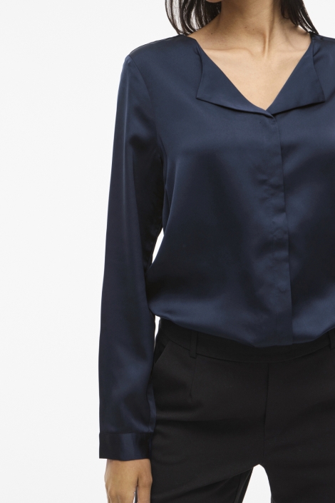 Vila blauwe dames blouse | Close up