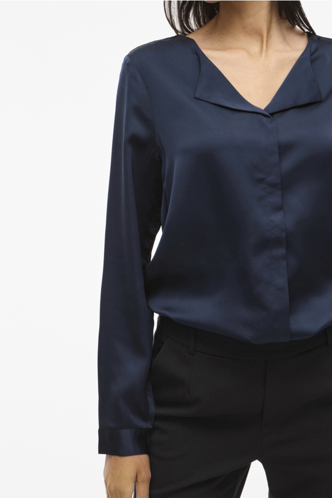 Vila blauwe dames blouse | Close up