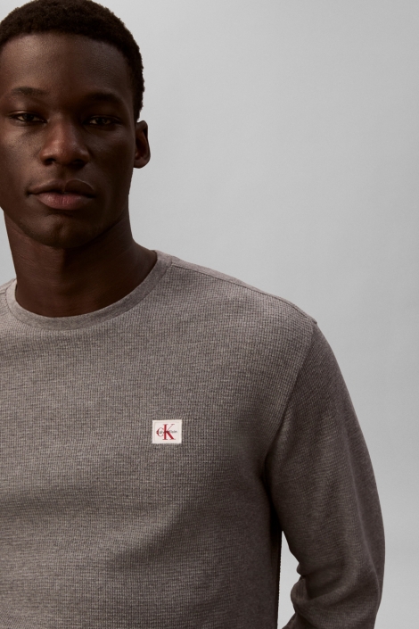 Calvin Klein grijze heren t-shirt | Close up