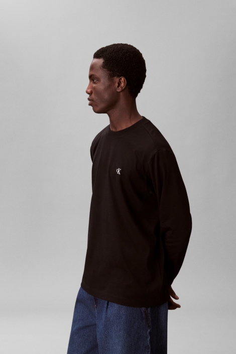 Calvin Klein zwarte heren t-shirt | Model zijaanzicht