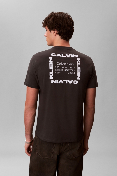 Calvin Klein zwarte heren t-shirt | Model achteraanzicht