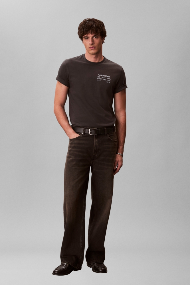 Calvin Klein zwarte heren t-shirt | Model vooraanzicht