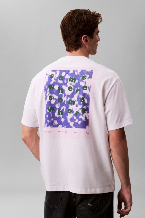 Calvin Klein witte heren t-shirt | Model achteraanzicht