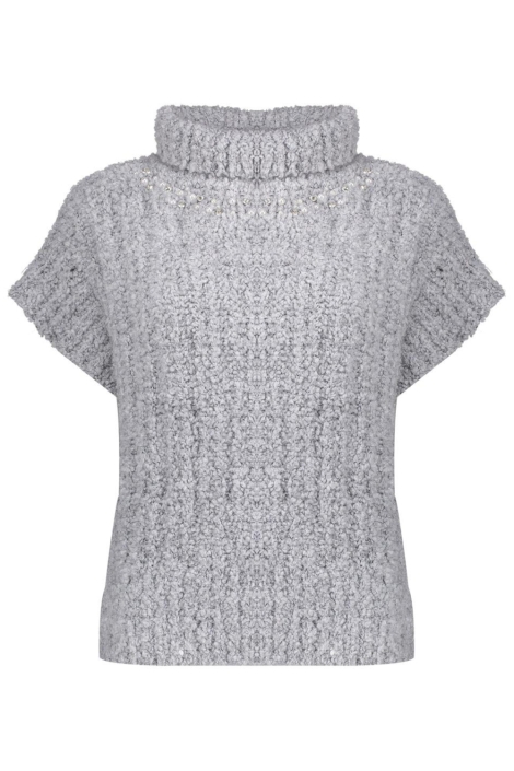 Geisha grijze dames trui | Vooraanzicht