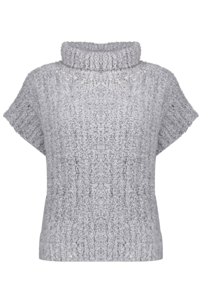 Geisha grijze dames trui | Vooraanzicht