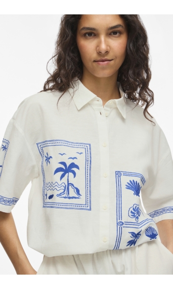 VIKAM S/S SLEEVE SHIRT/RC 14116039 Snow White/PATCH