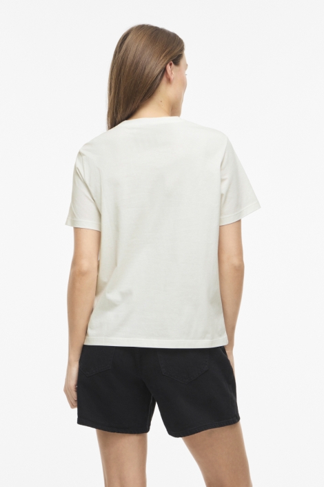Vila witte dames t-shirt | Model achteraanzicht