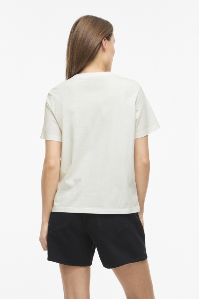 Vila witte dames t-shirt | Model achteraanzicht