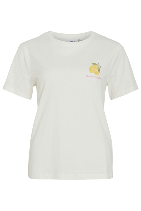 Vila witte dames t-shirt | Vooraanzicht