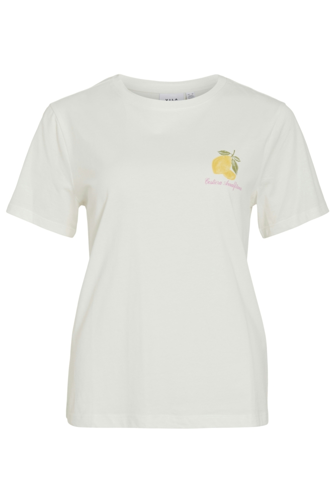 Vila witte dames t-shirt | Vooraanzicht