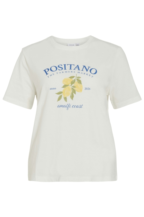 Vila witte dames t-shirt | Vooraanzicht