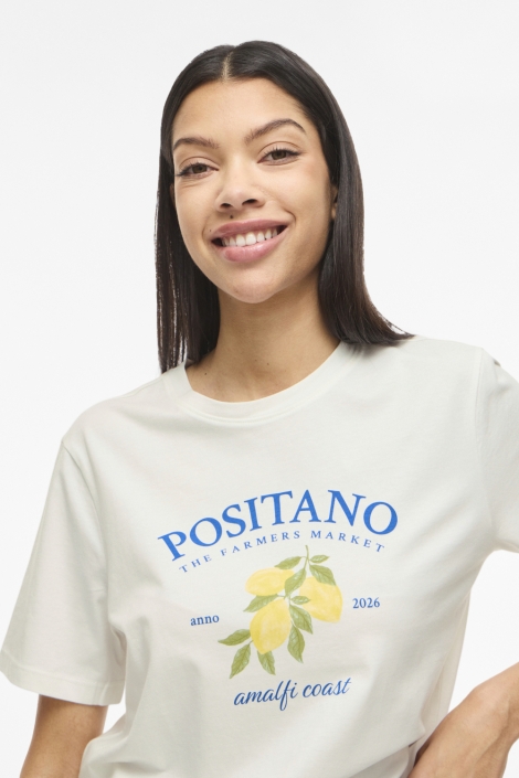 Vila witte dames t-shirt | Close up