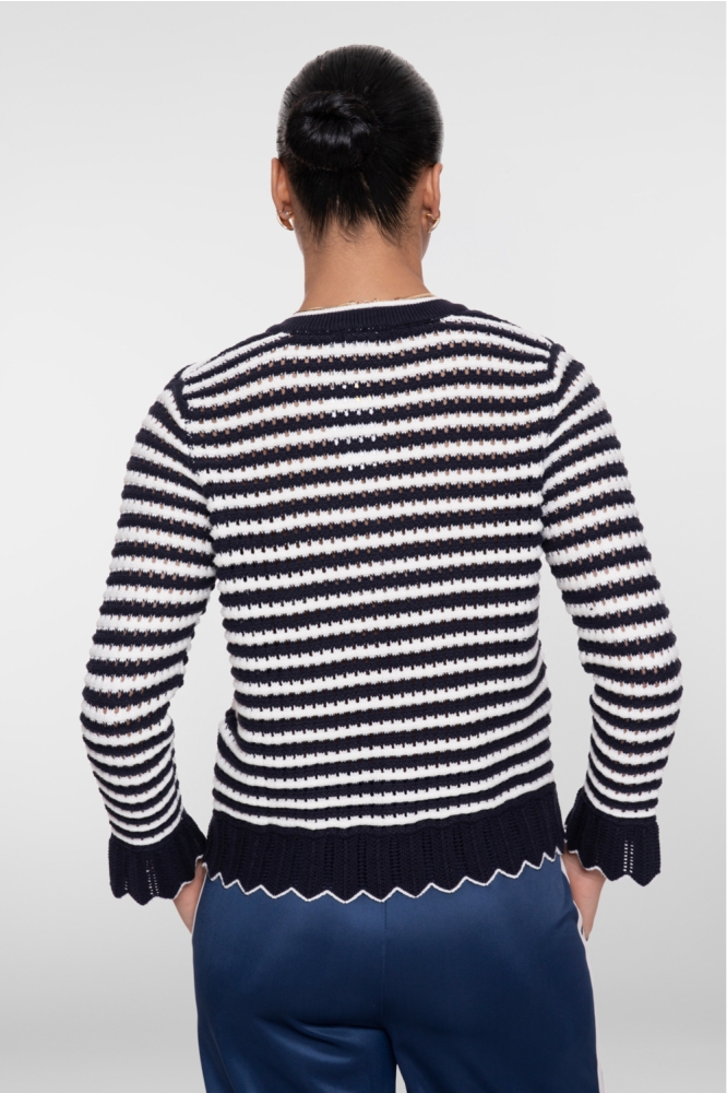 Geisha blauwe dames vest | Model achteraanzicht