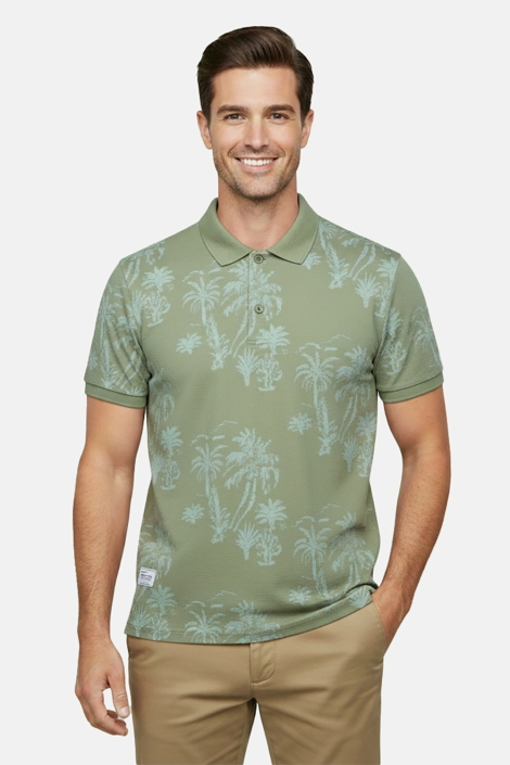 Cars groene heren polo | Model vooraanzicht