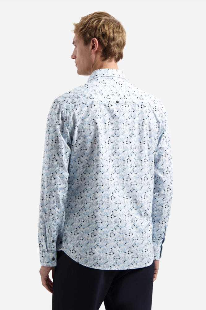 NO-EXCESS blauwe heren overhemd | Model achteraanzicht