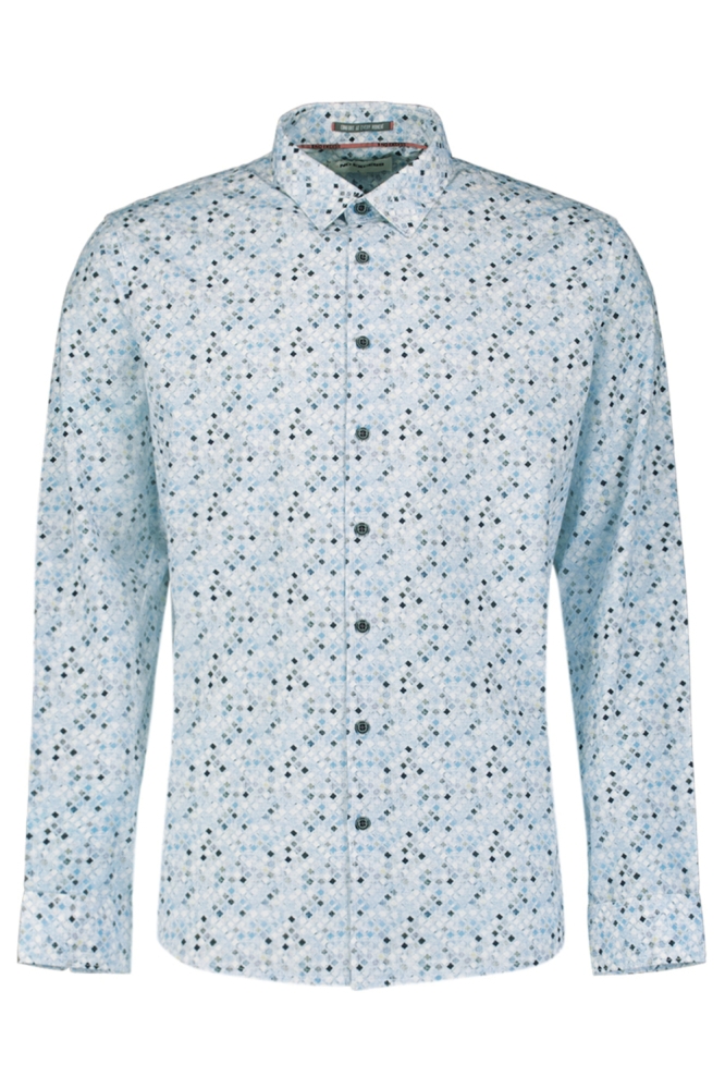 NO-EXCESS blauwe heren overhemd | Vooraanzicht