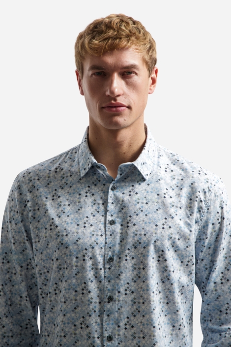 NO-EXCESS blauwe heren overhemd | Close up