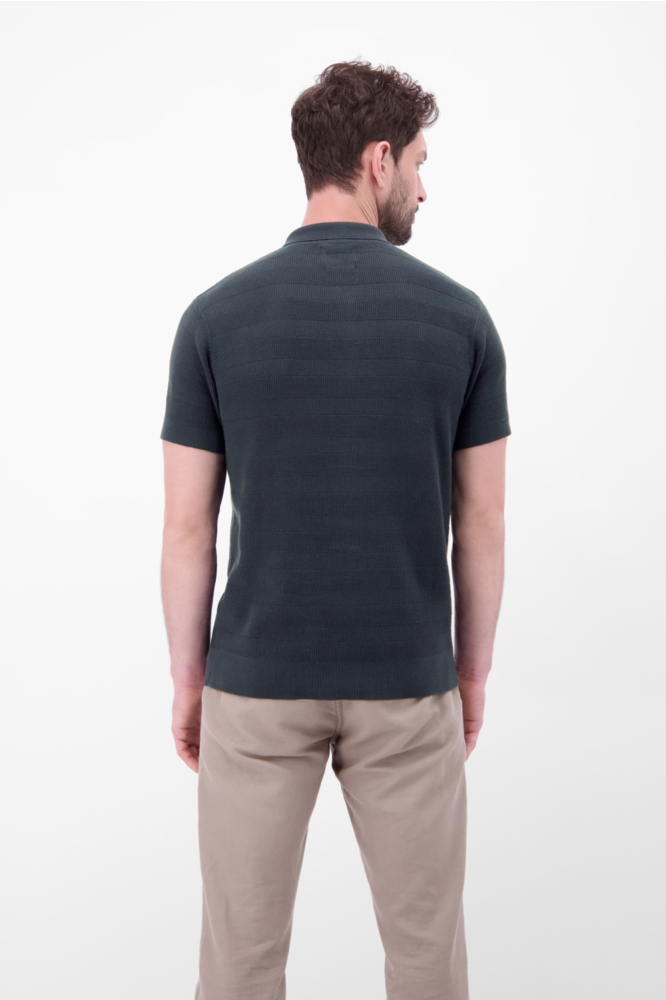 Lerros blauwe heren polo | Model achteraanzicht