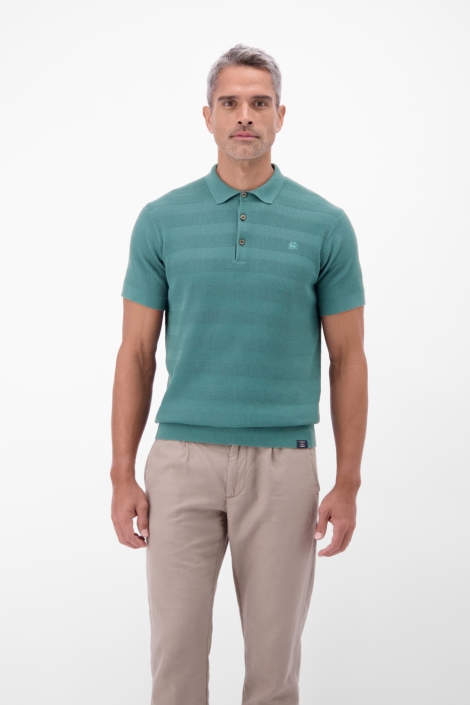 Lerros groene heren polo | Model vooraanzicht