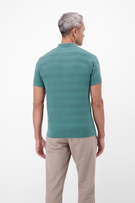 Lerros groene heren polo | Model achteraanzicht