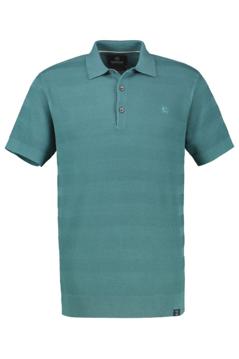 Lerros groene heren polo | Vooraanzicht