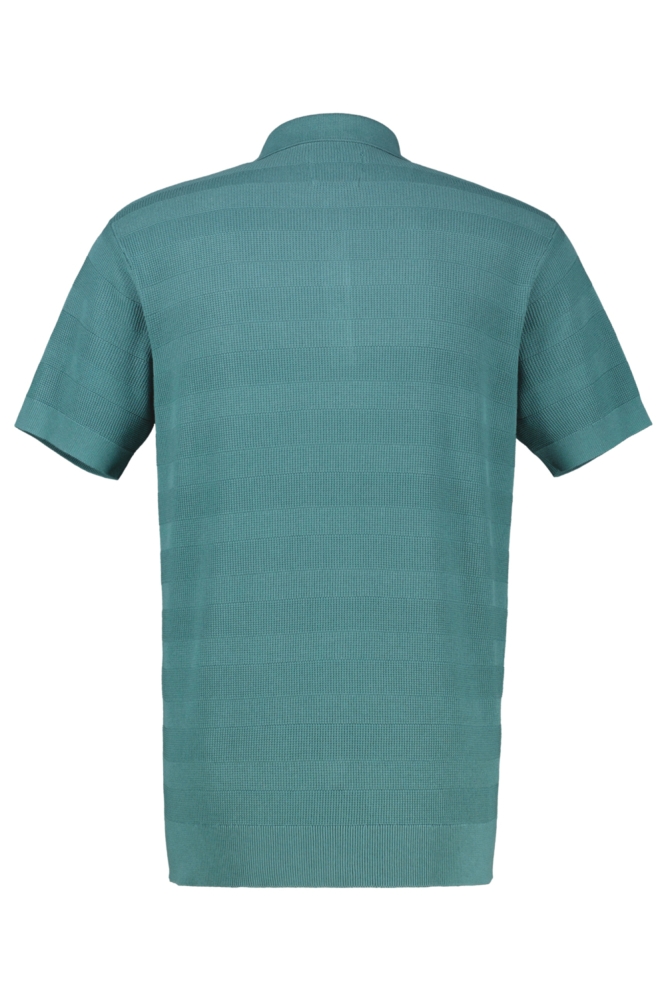 Lerros groene heren polo | Achteraanzicht