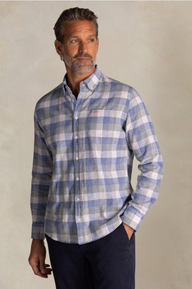 NZA groene heren overhemd | Model vooraanzicht