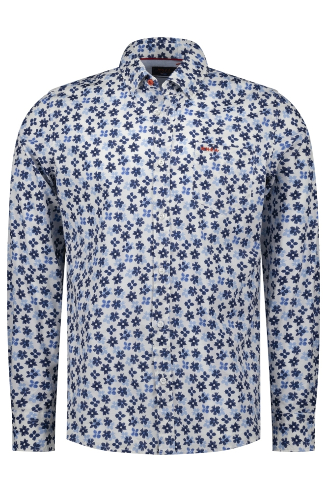 NZA blauwe heren overhemd | Vooraanzicht