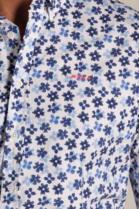 NZA blauwe heren overhemd | Close up