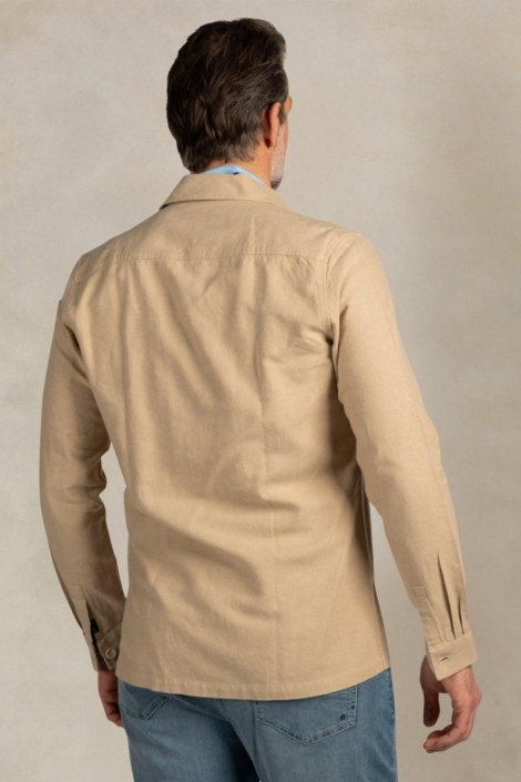 NZA camel heren overhemd | Model achteraanzicht