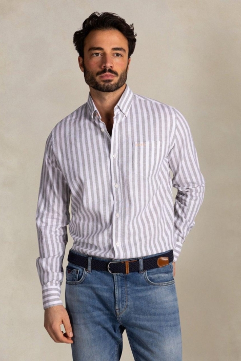 NZA groene heren overhemd | Model vooraanzicht