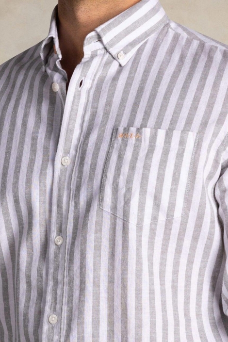 NZA groene heren overhemd | Close up