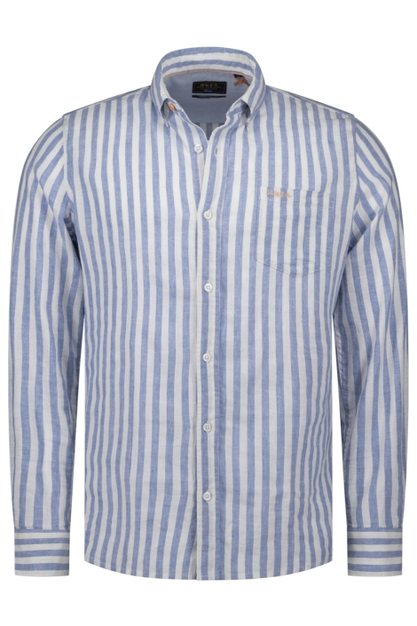 NZA blauwe heren overhemd | Vooraanzicht