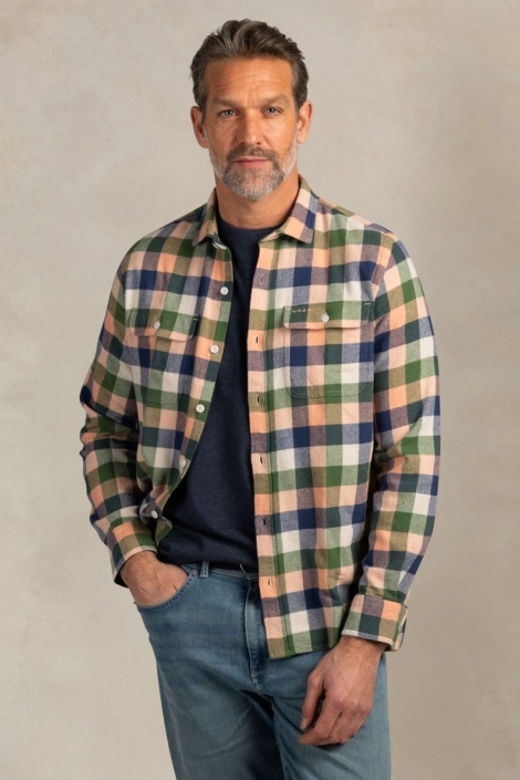 NZA oranje heren overhemd | Model vooraanzicht