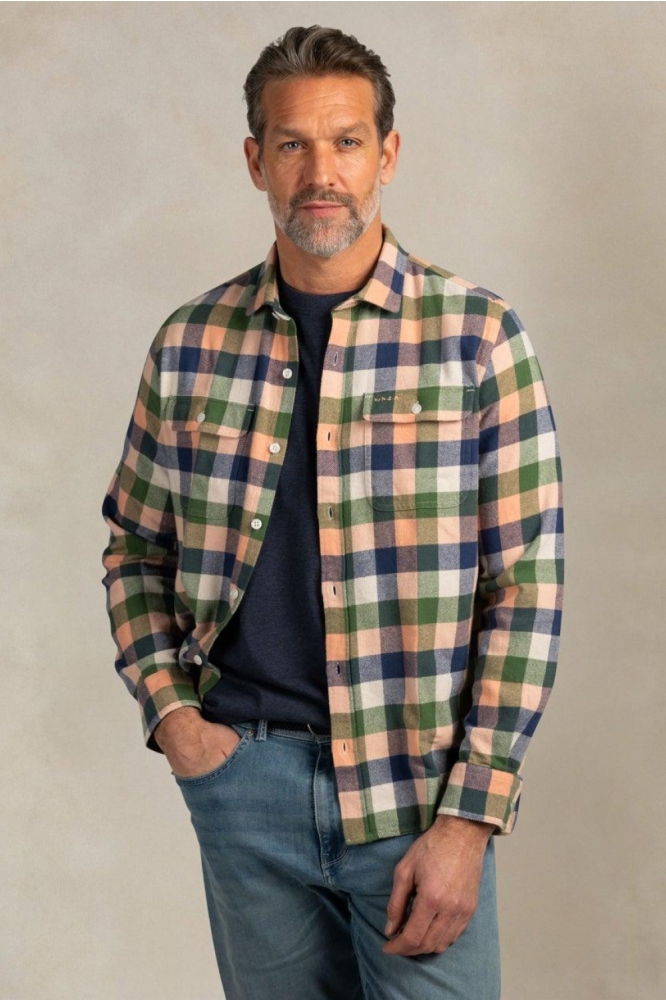 NZA oranje heren overhemd | Model vooraanzicht